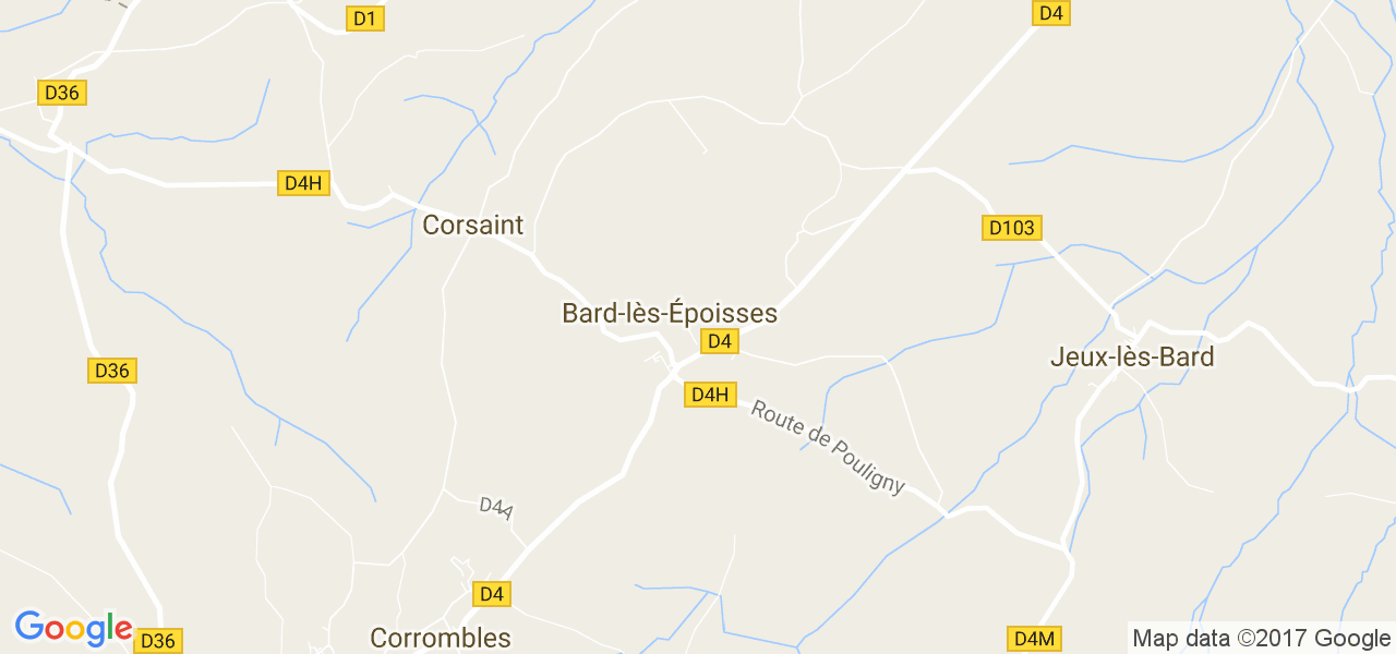 map de la ville de Bard-lès-Époisses