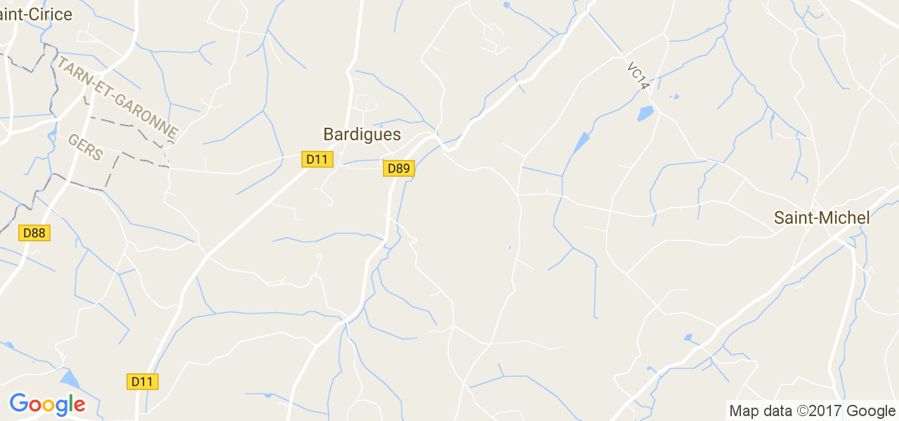 map de la ville de Bardigues