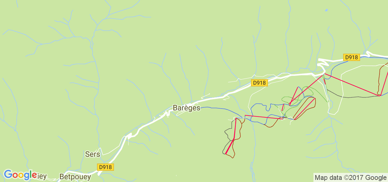 map de la ville de Barèges