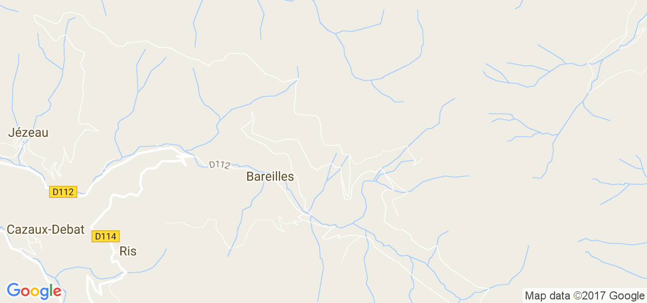 map de la ville de Bareilles