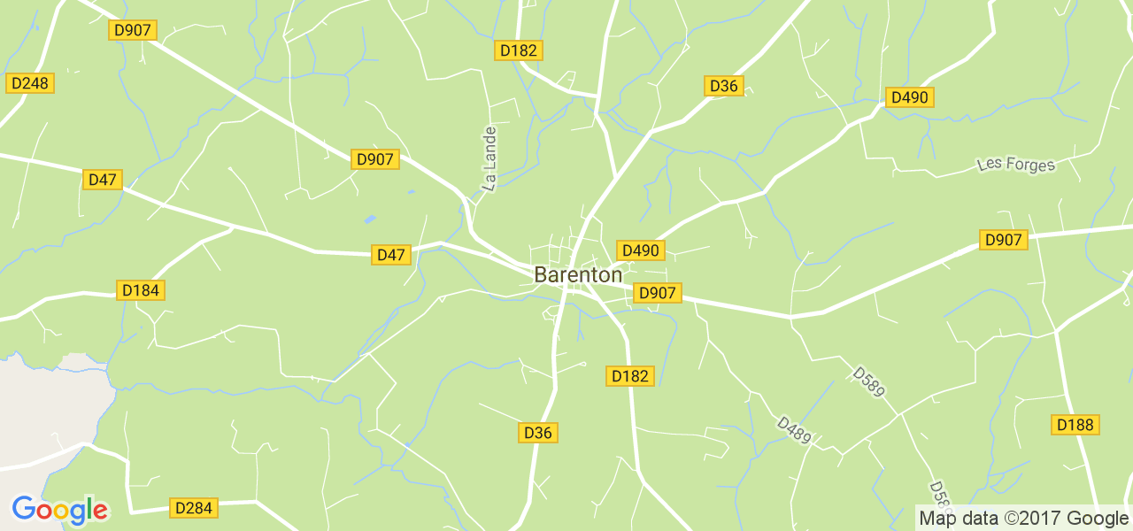 map de la ville de Barenton