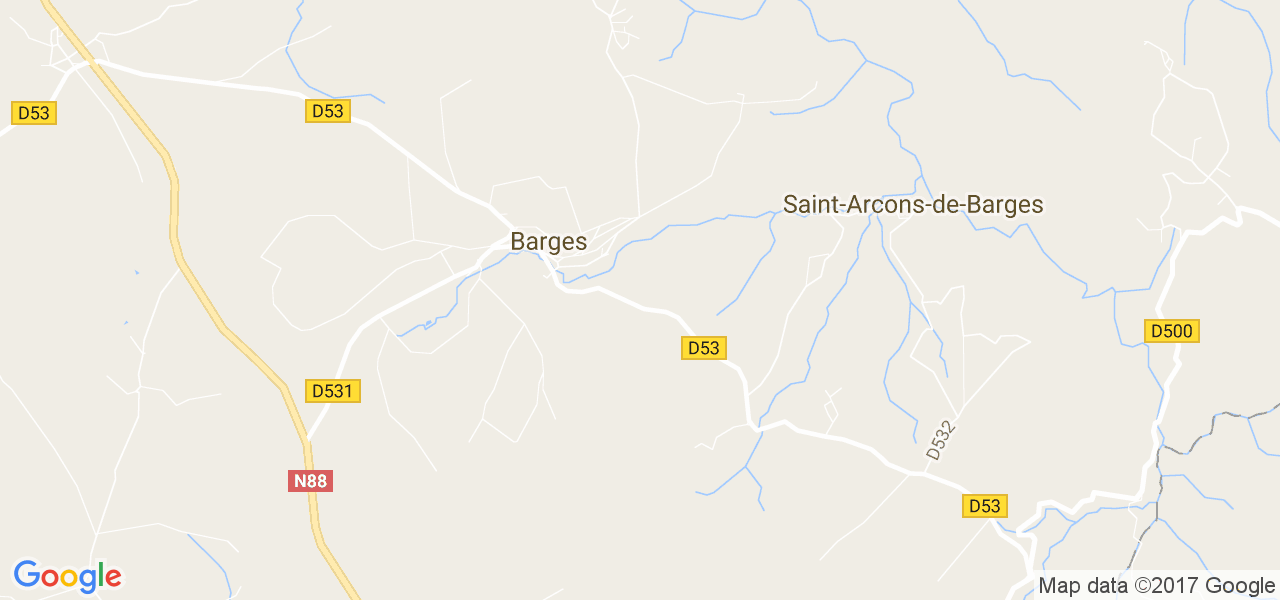 map de la ville de Barges