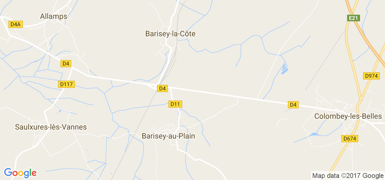 map de la ville de Barisey-au-Plain