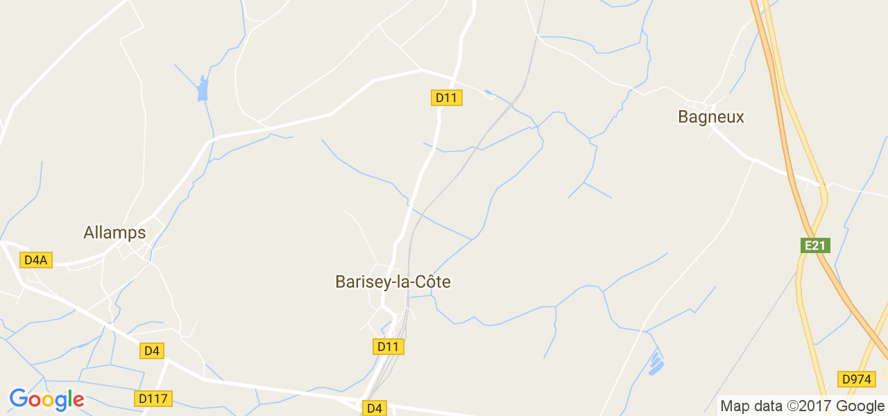 map de la ville de Barisey-la-Côte