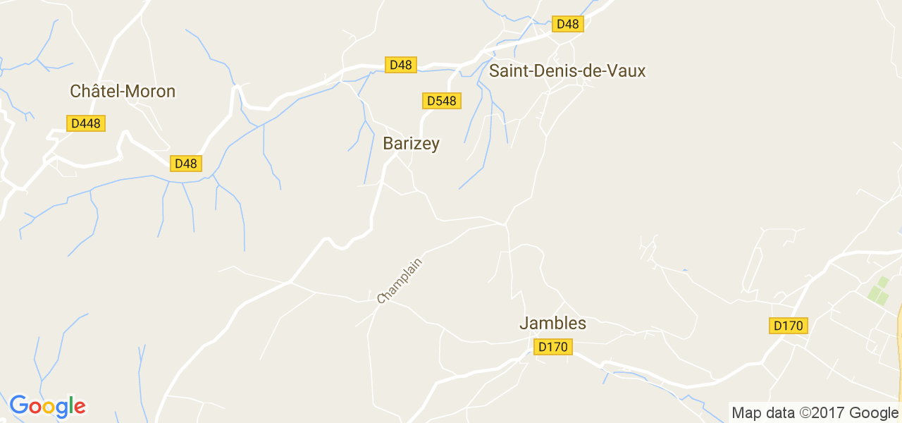 map de la ville de Barizey