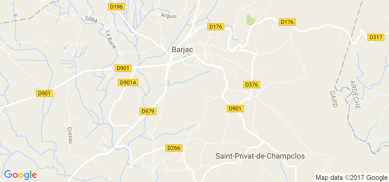 map de la ville de Barjac