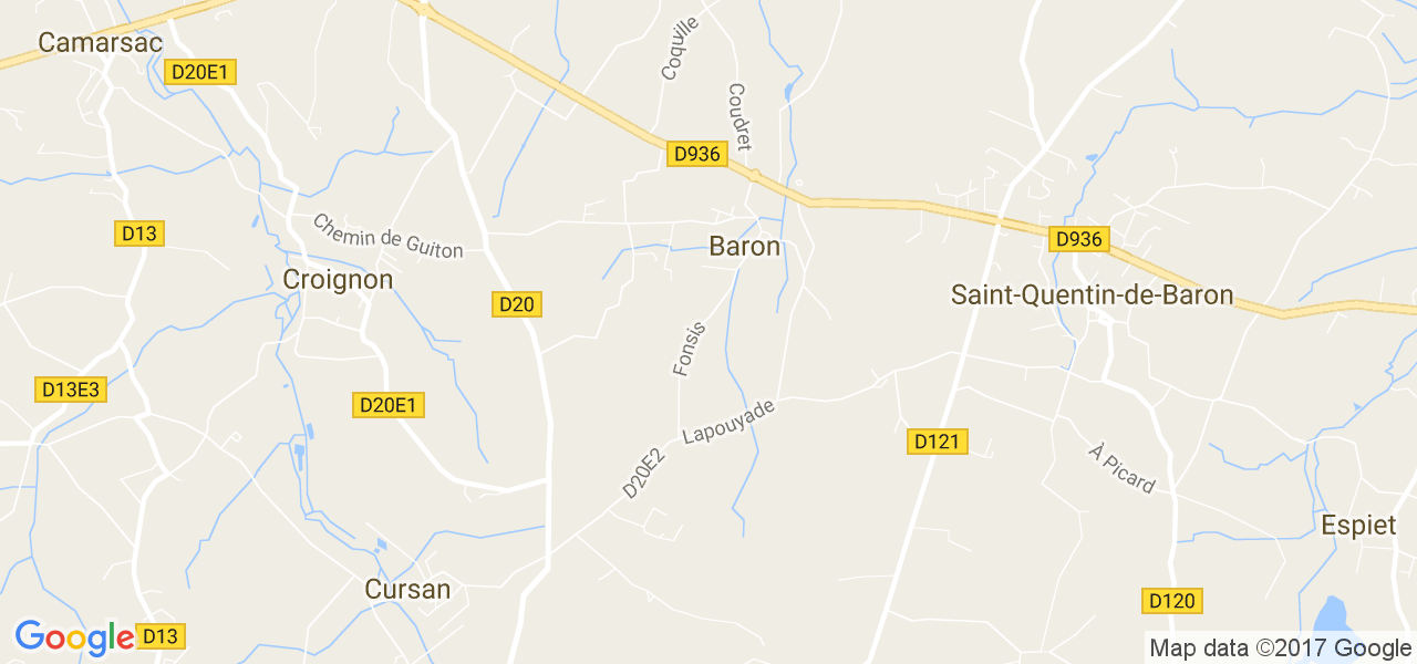 map de la ville de Baron