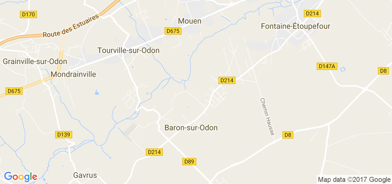 map de la ville de Baron-sur-Odon