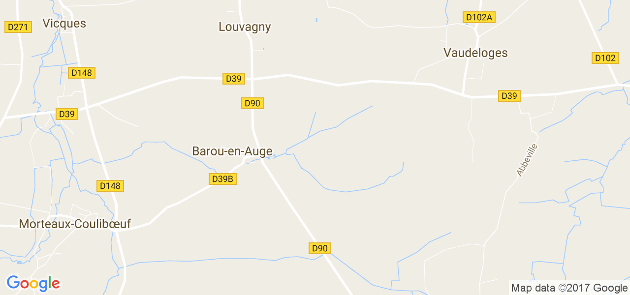 map de la ville de Barou-en-Auge