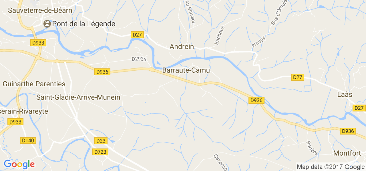 map de la ville de Barraute-Camu