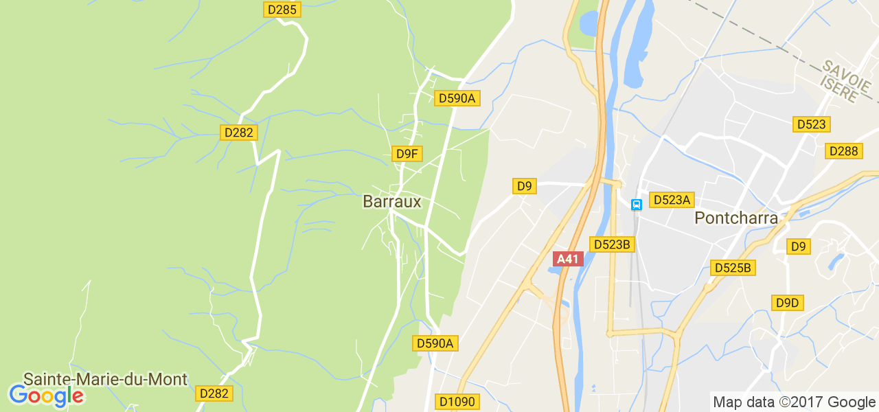 map de la ville de Barraux