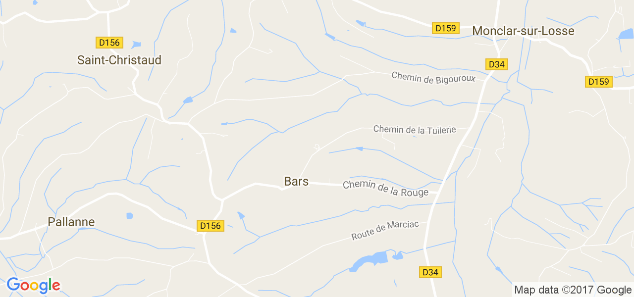 map de la ville de Bars