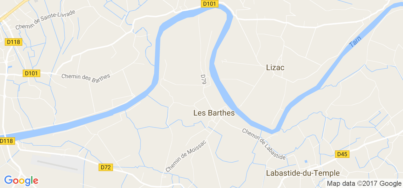 map de la ville de Barthes