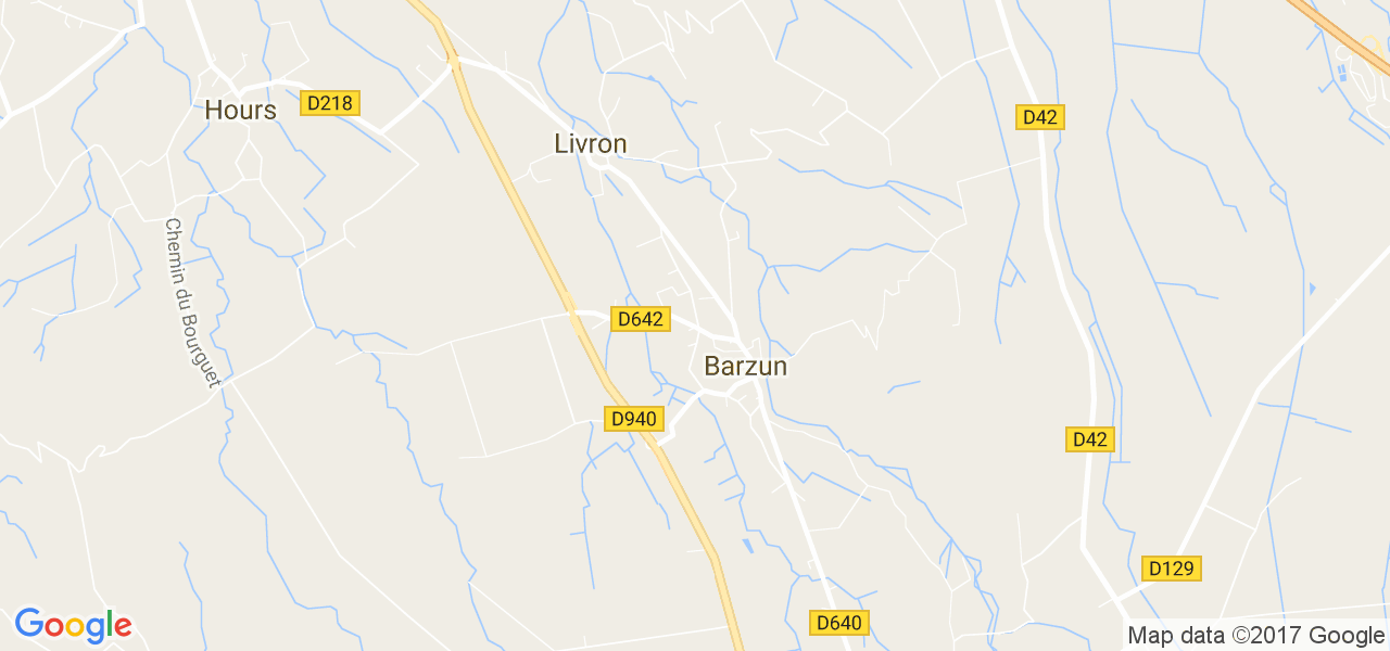 map de la ville de Barzun