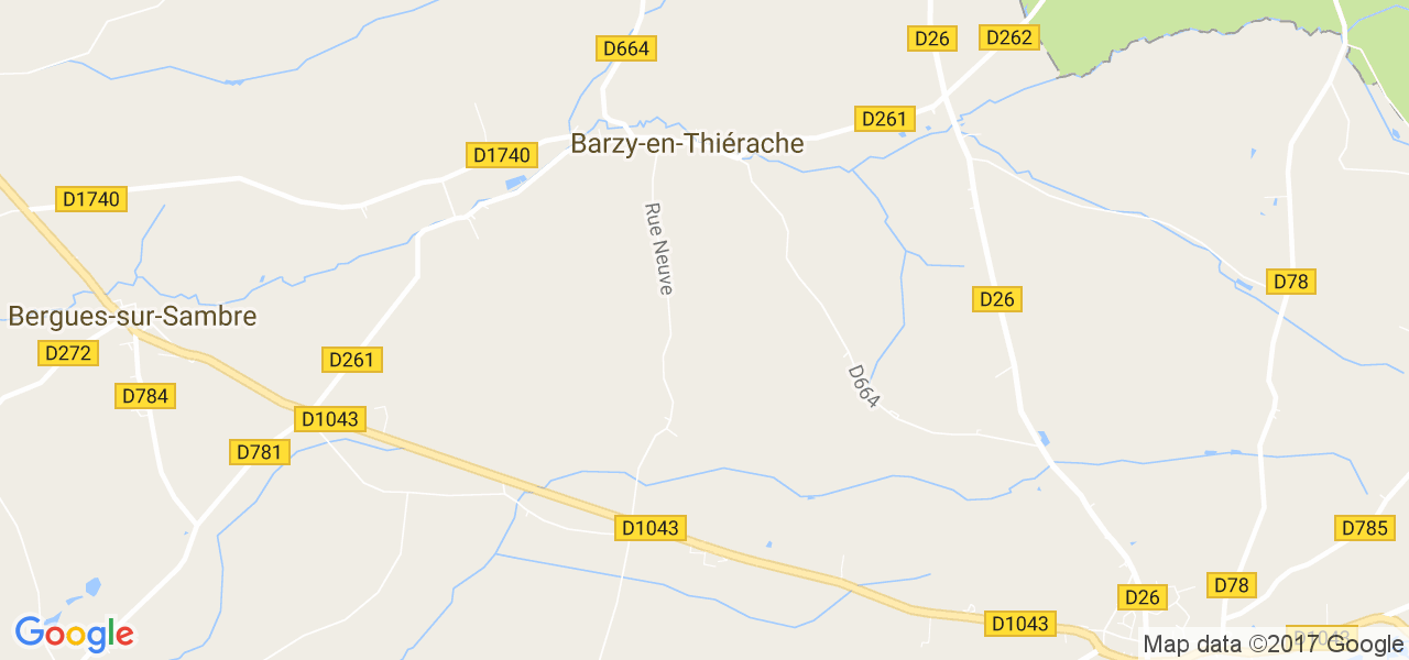 map de la ville de Barzy-en-Thiérache