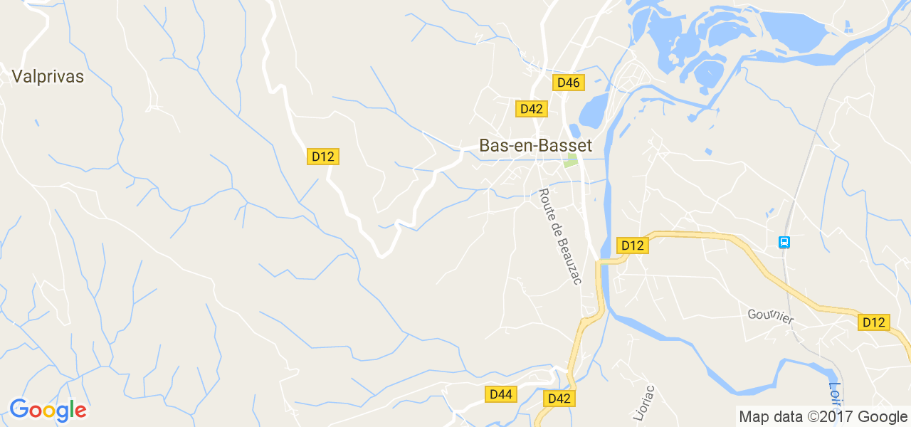 map de la ville de Bas-en-Basset