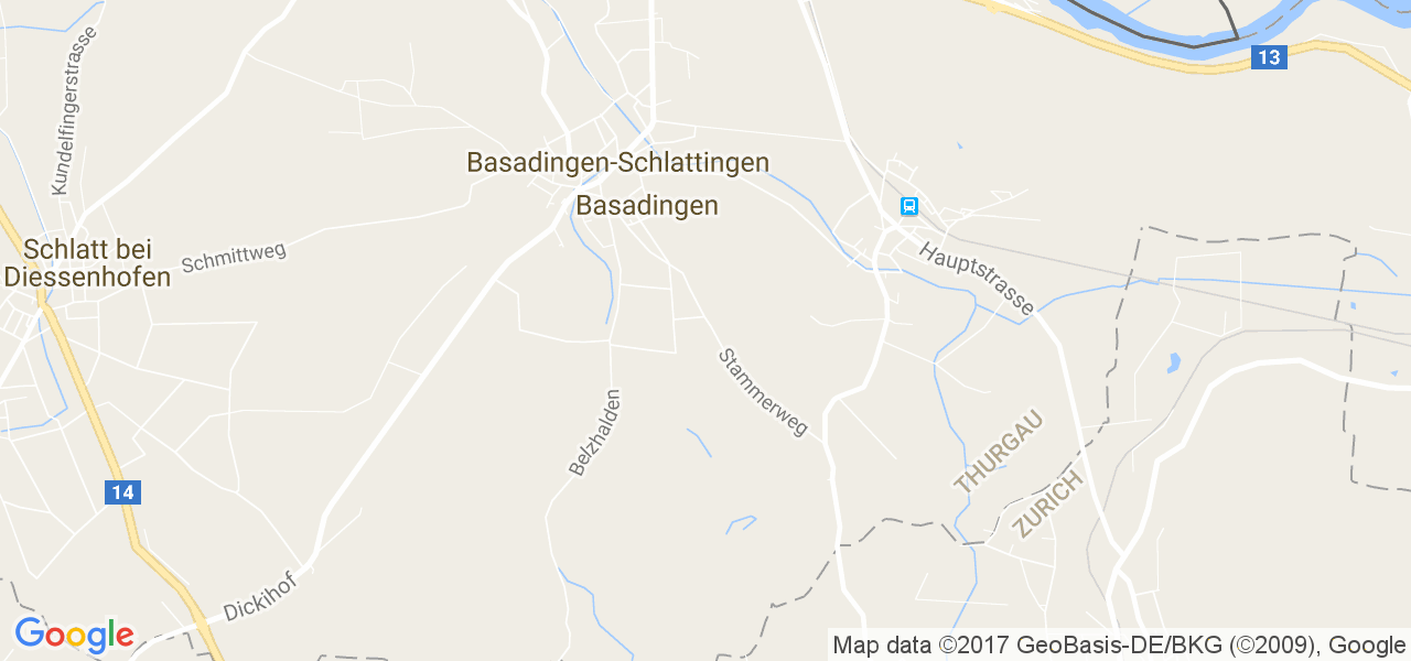 map de la ville de Basadingen-Schlattingen