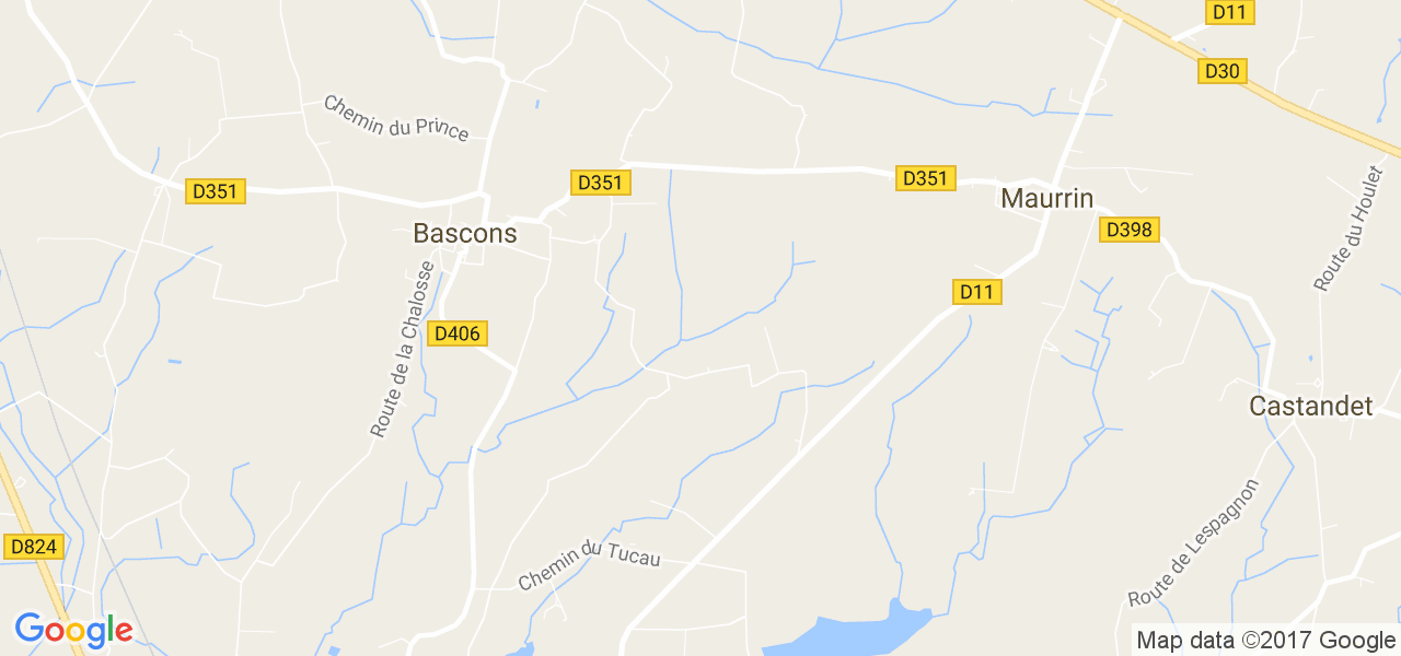 map de la ville de Bascons