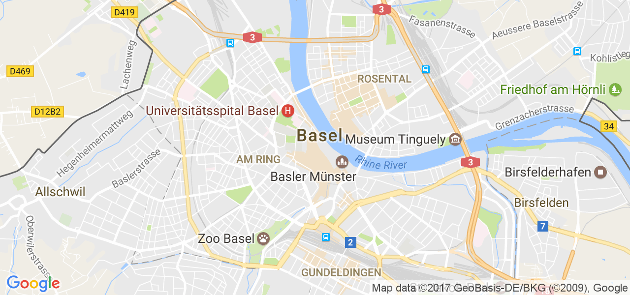 map de la ville de Basel