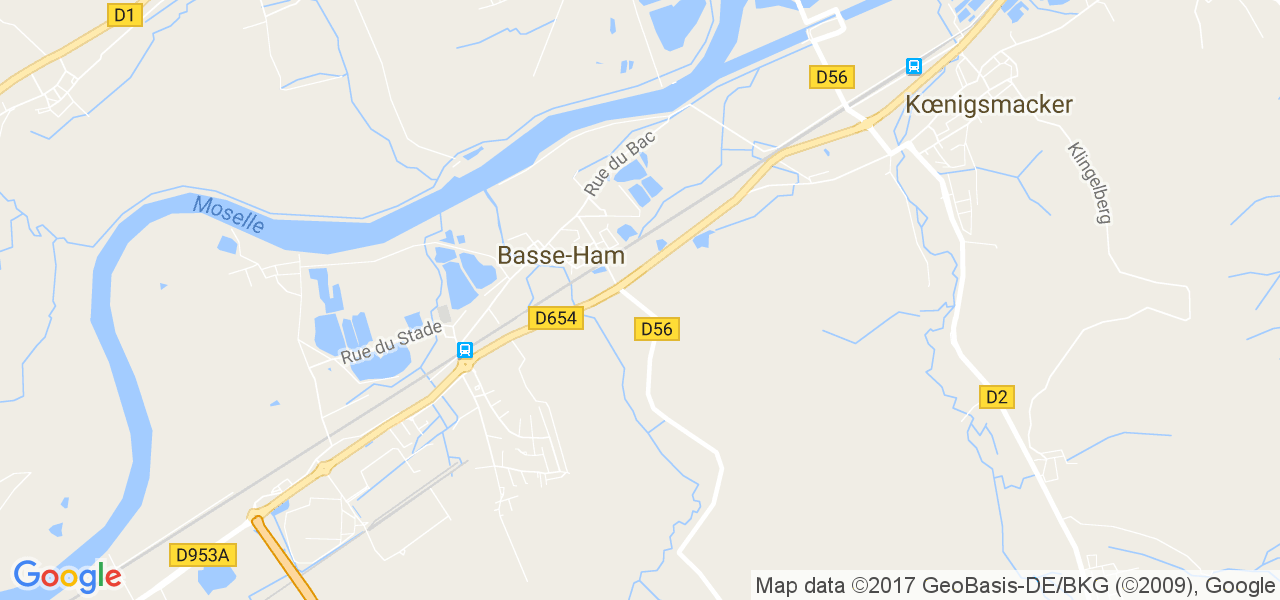 map de la ville de Basse-Ham