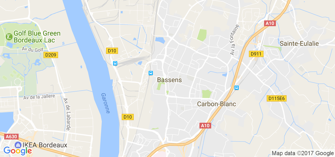 map de la ville de Bassens