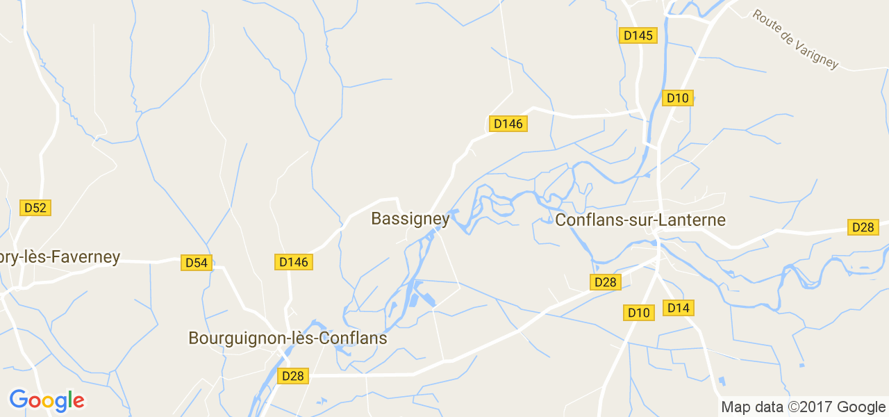 map de la ville de Bassigney