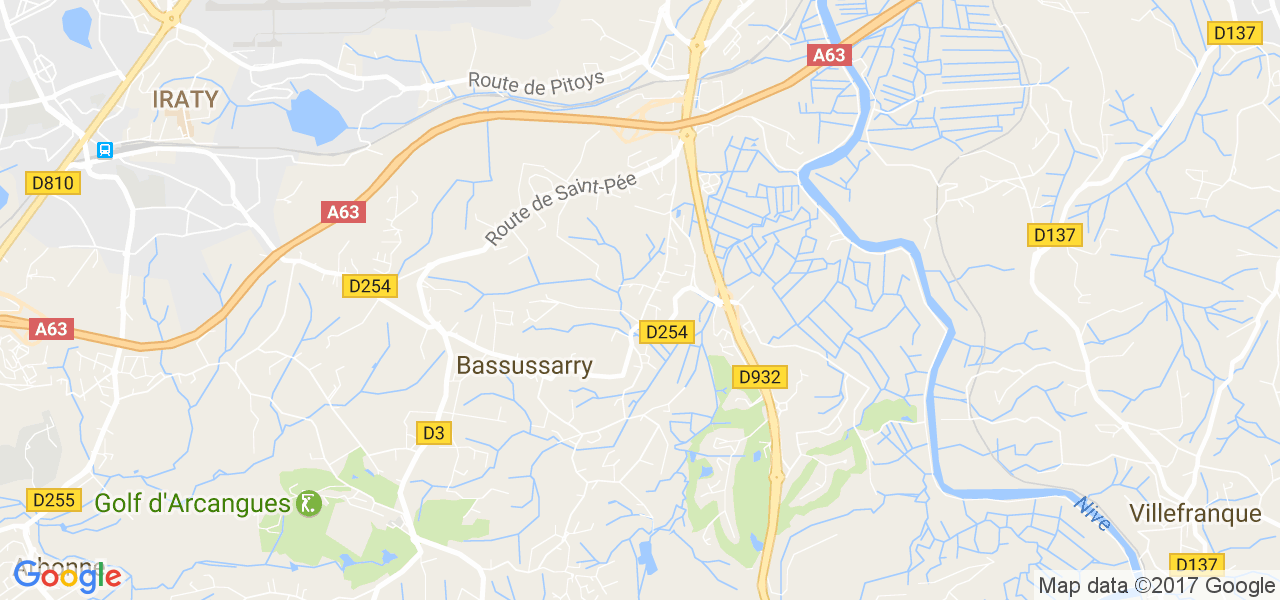 map de la ville de Bassussarry