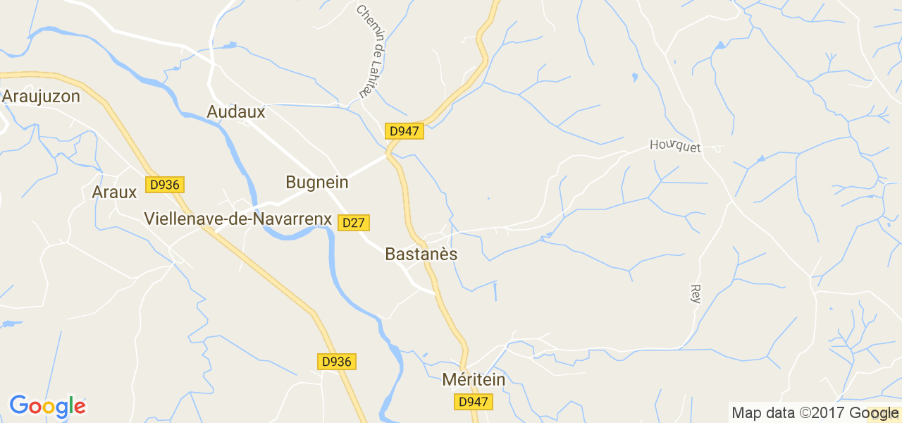 map de la ville de Bastanès