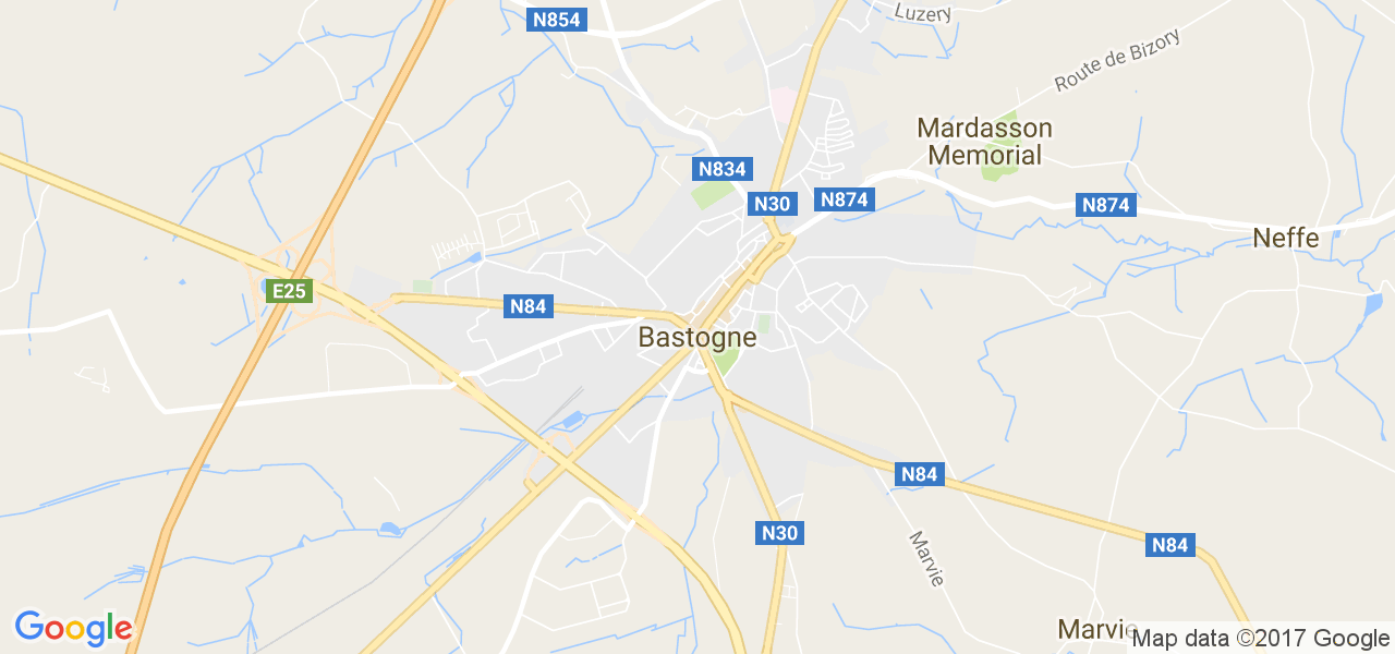 map de la ville de Bastogne