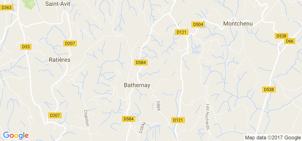 map de la ville de Bathernay