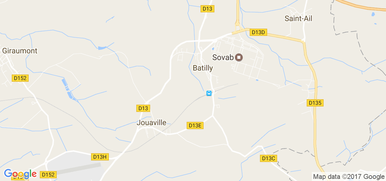 map de la ville de Batilly