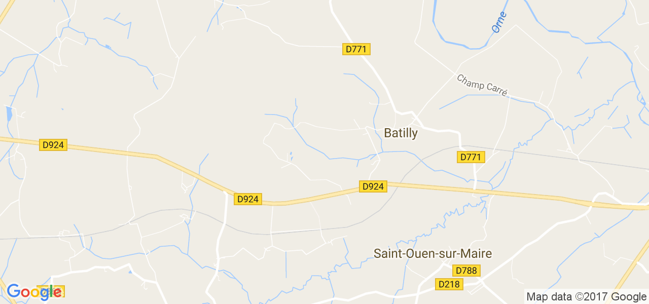 map de la ville de Batilly