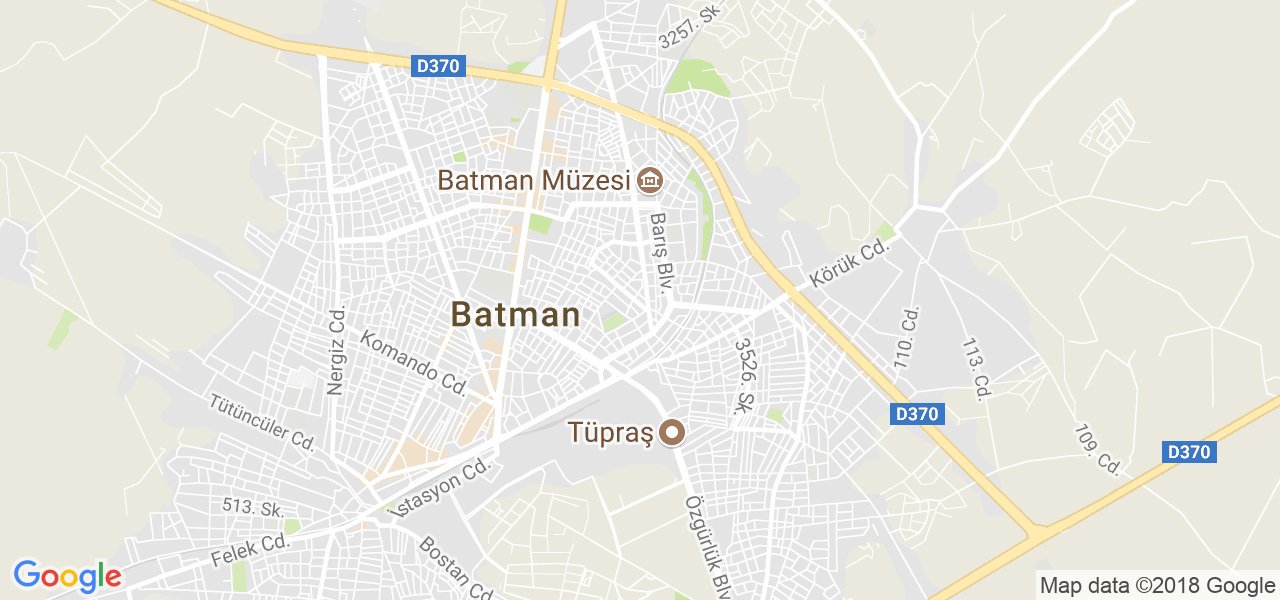 map of the city of Batman