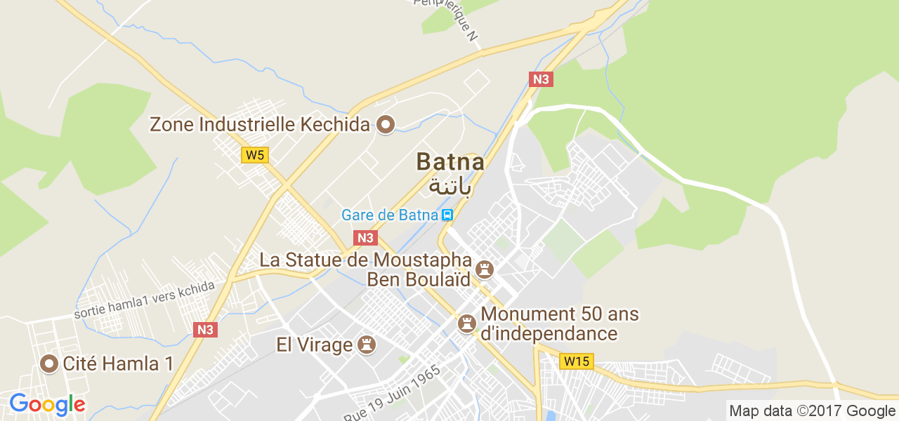 map de la ville de Batna