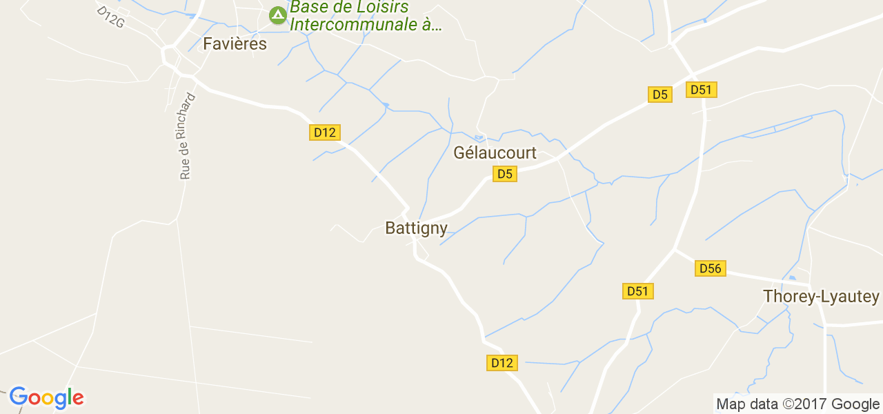 map de la ville de Battigny