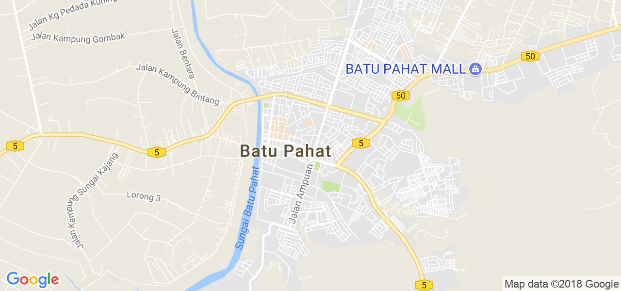 map of the city of Batu Pahat