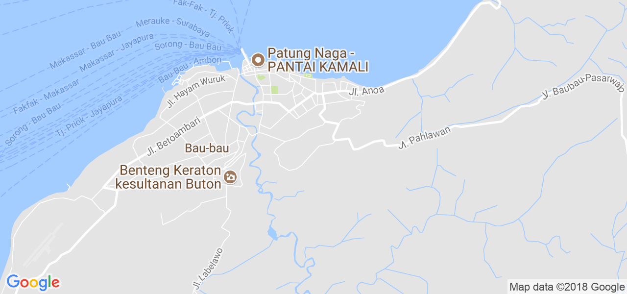 map of the city of Baubau