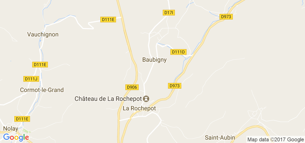 map de la ville de Baubigny