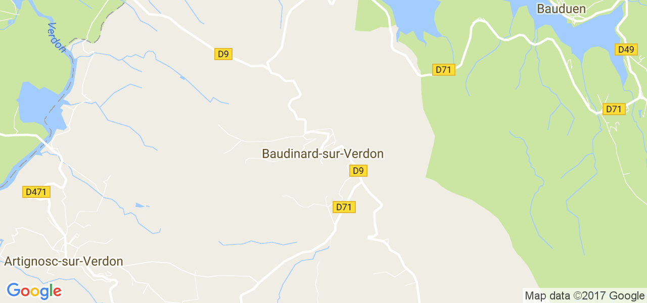 map de la ville de Baudinard-sur-Verdon