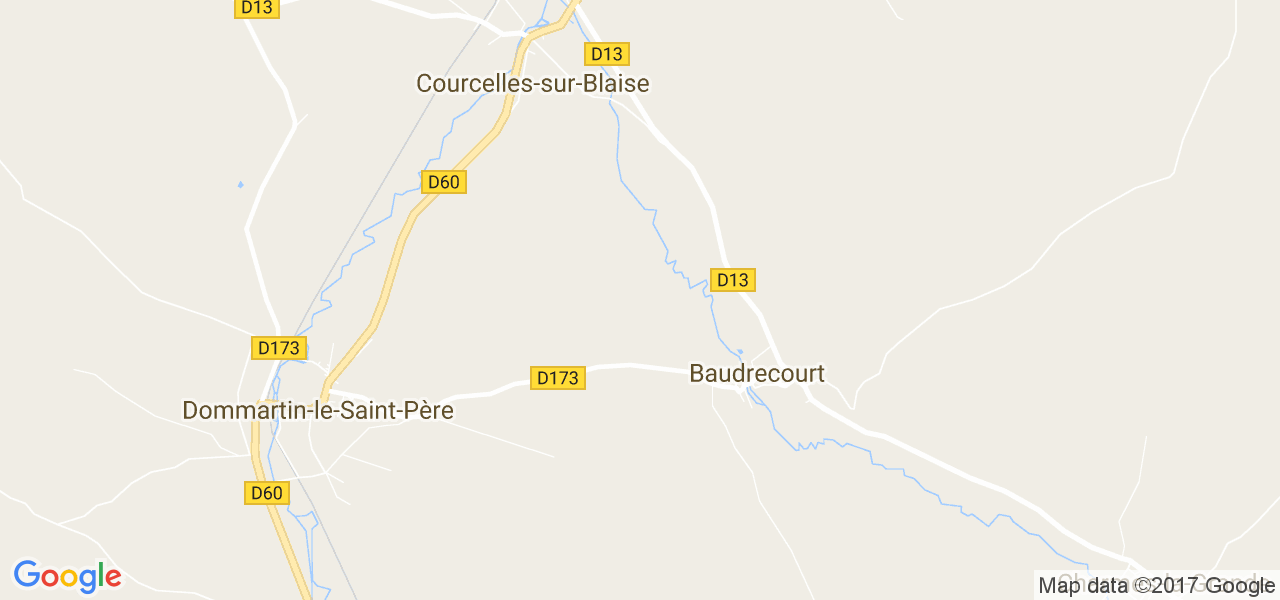 map de la ville de Baudrecourt