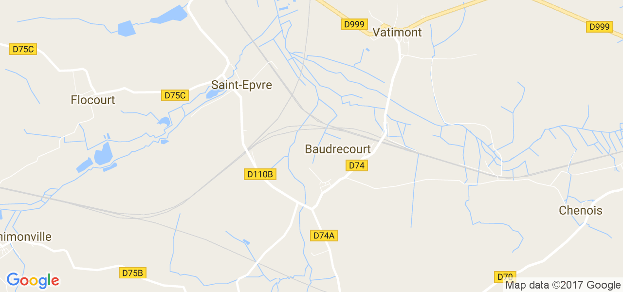 map de la ville de Baudrecourt