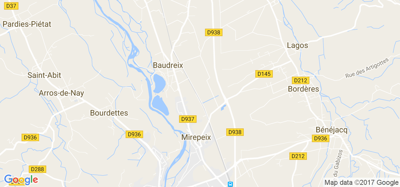 map de la ville de Baudreix