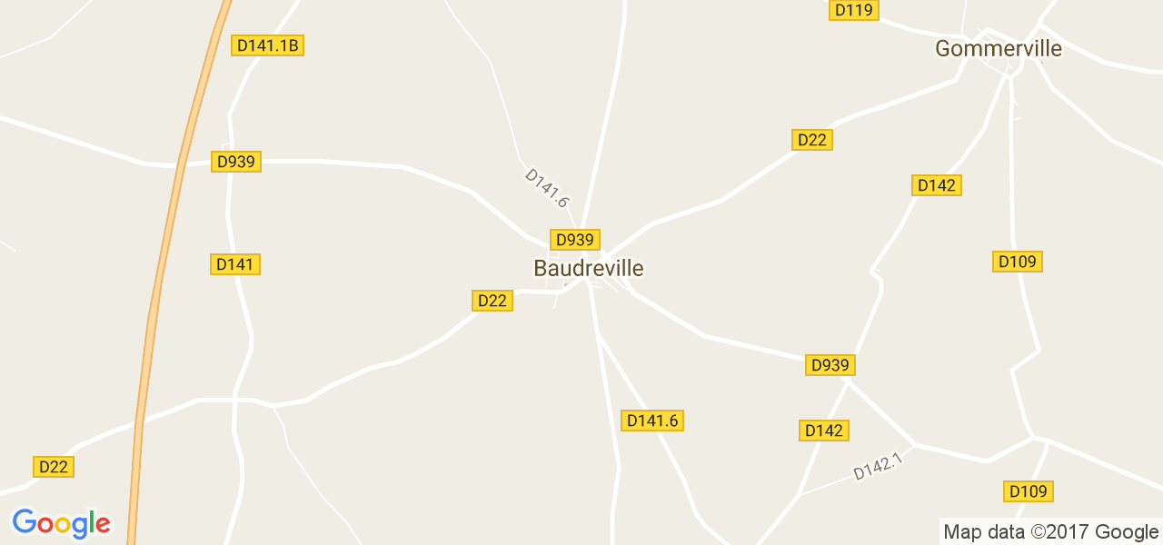 map de la ville de Baudreville