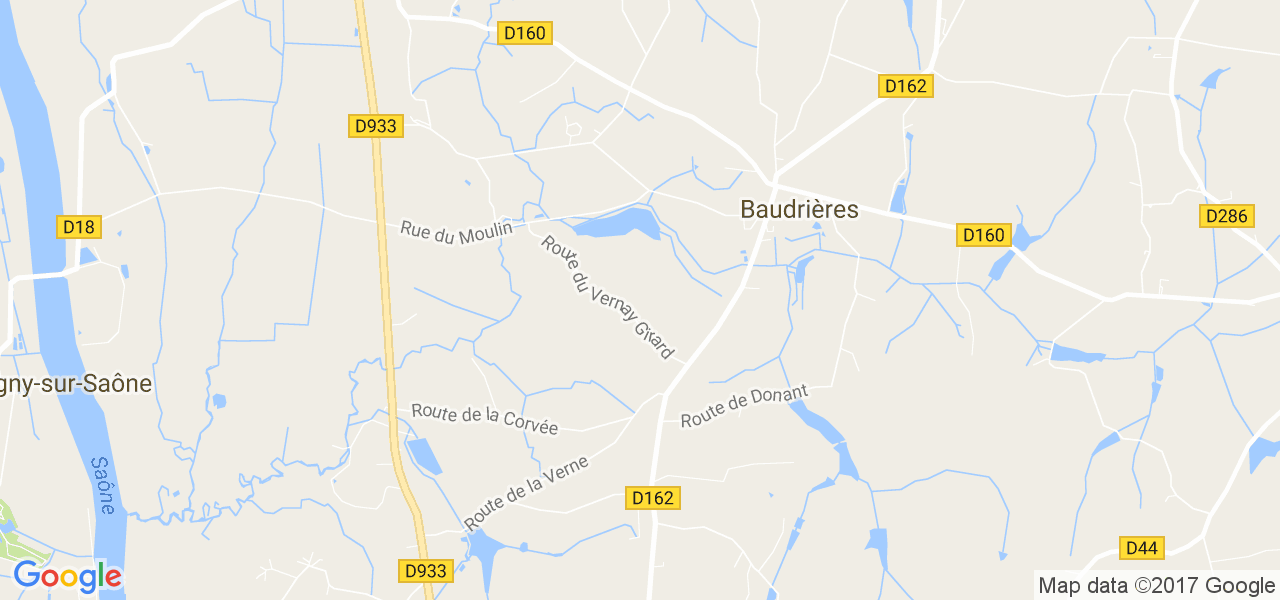 map de la ville de Baudrières