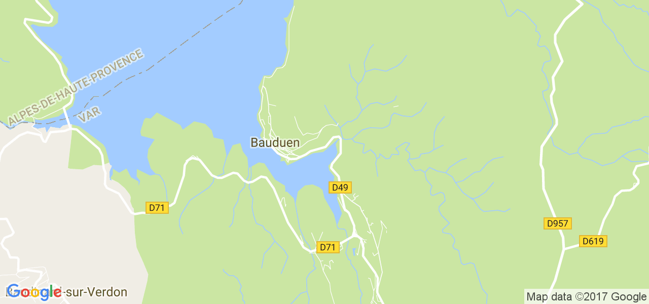 map de la ville de Bauduen