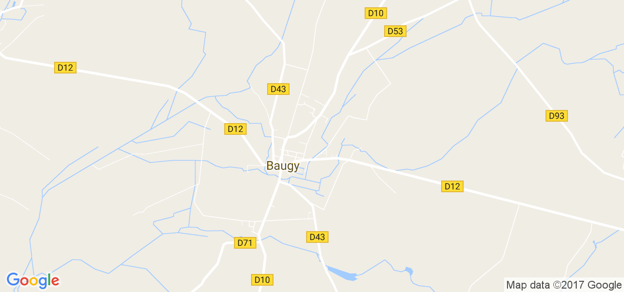 map de la ville de Baugy