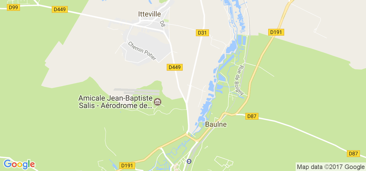 map de la ville de Baulne