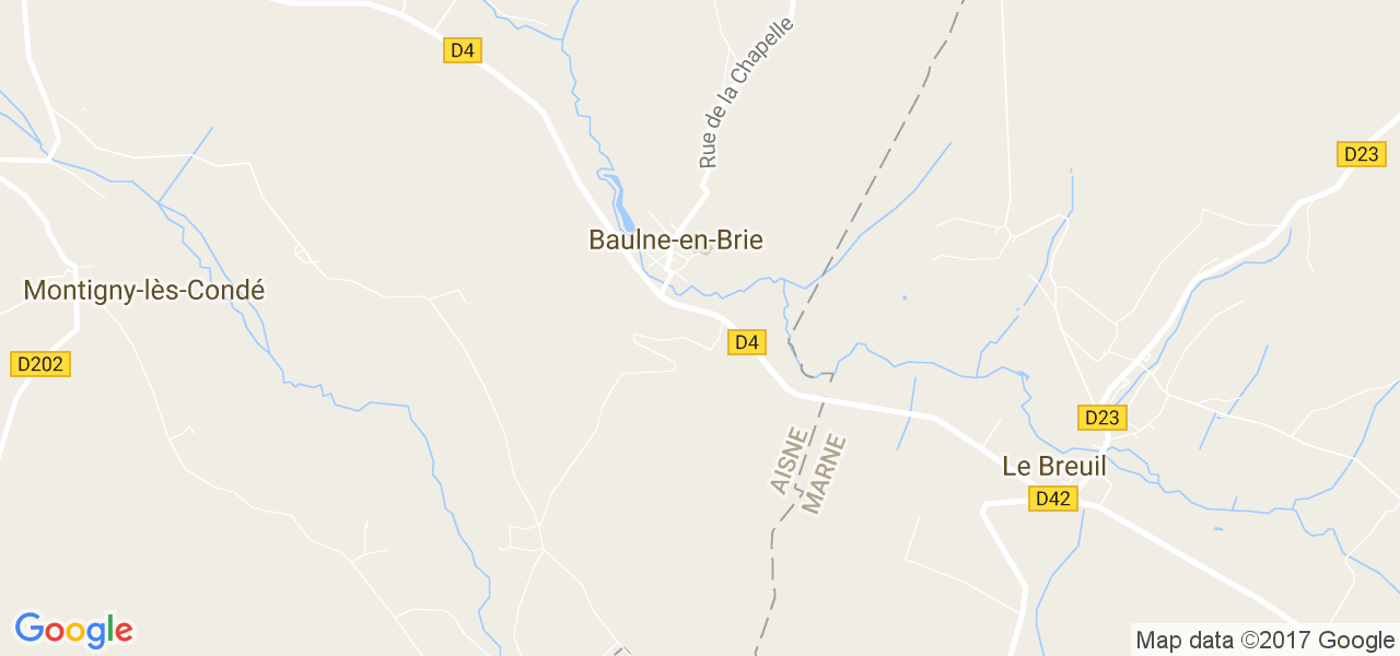 map de la ville de Baulne-en-Brie