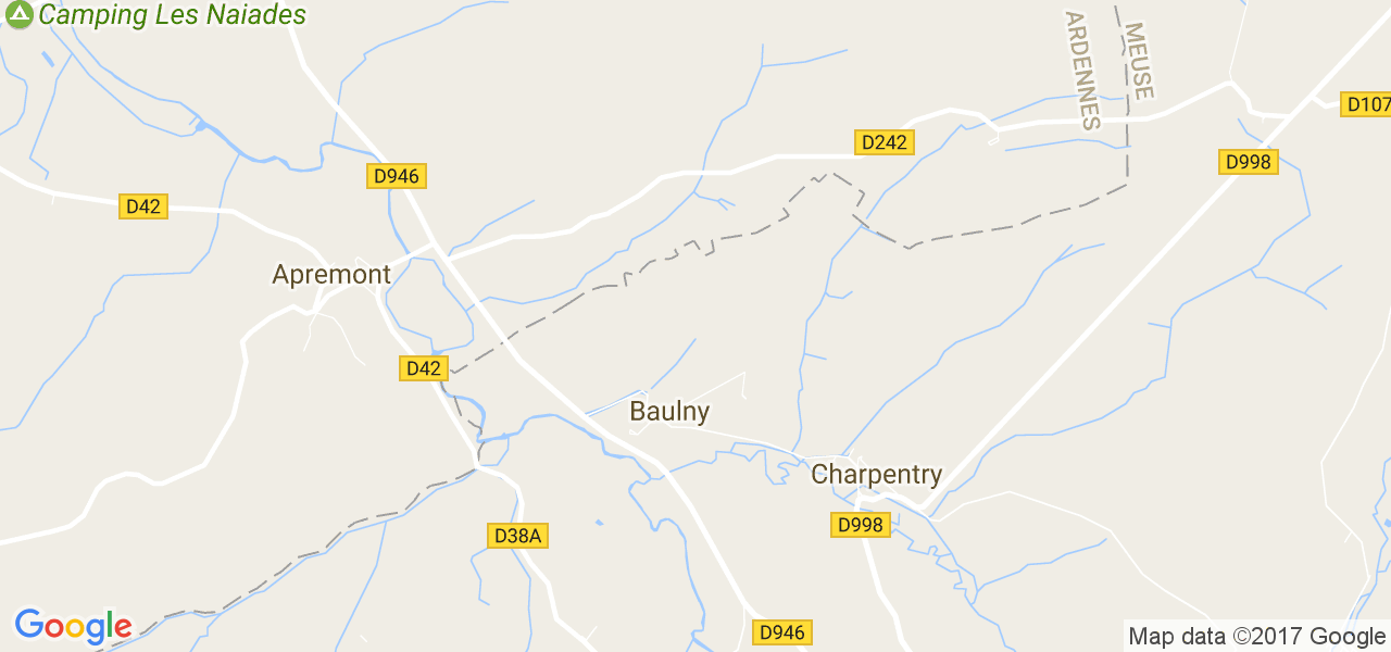 map de la ville de Baulny