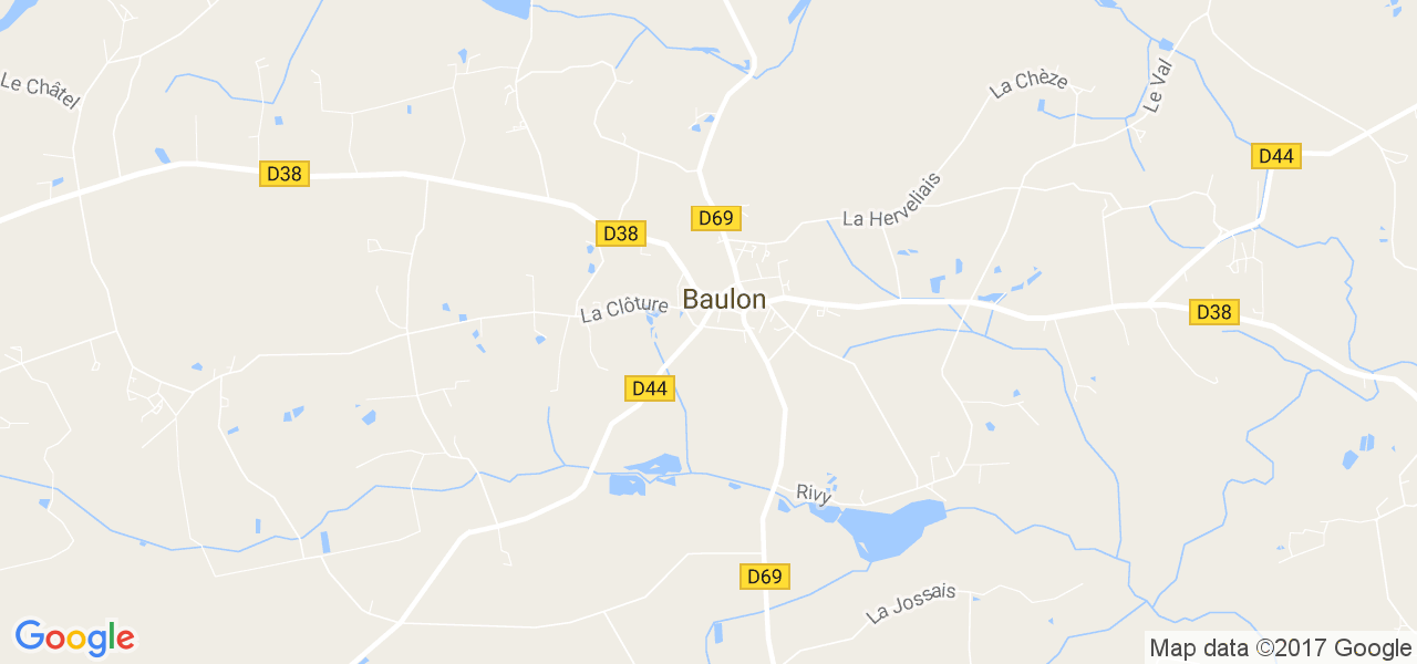 map de la ville de Baulon